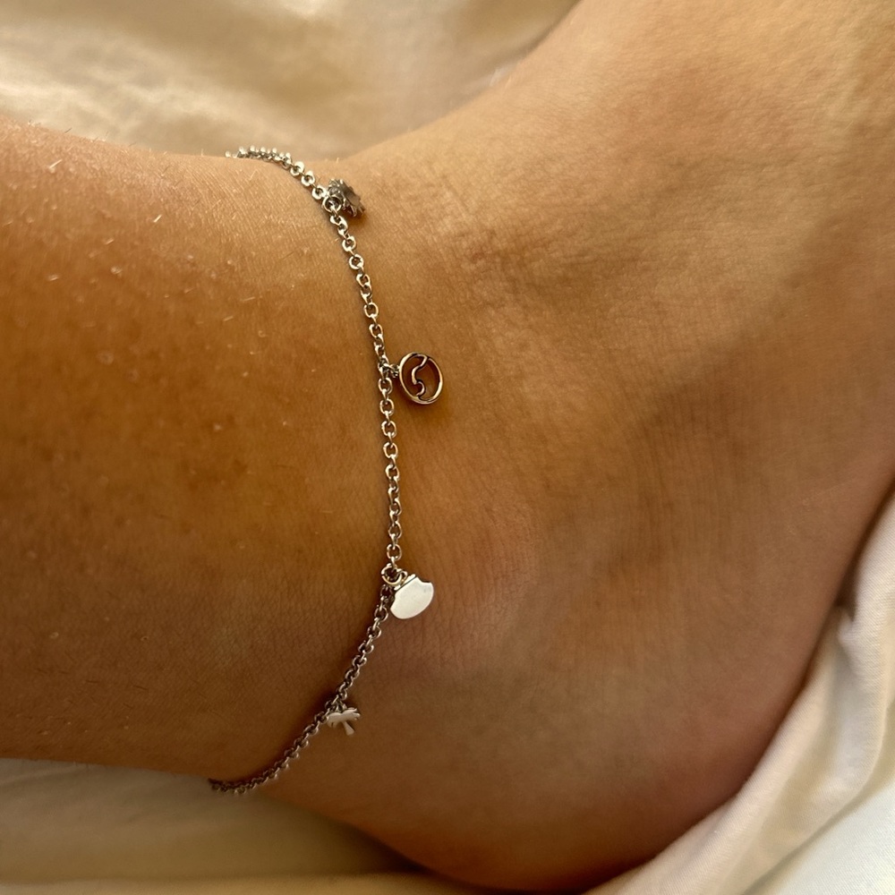 Pura Vida silver summer charm anklet